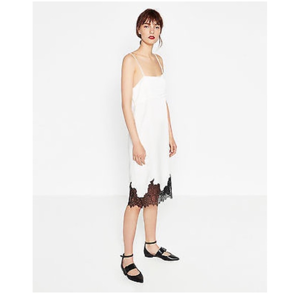 white slip dress zara